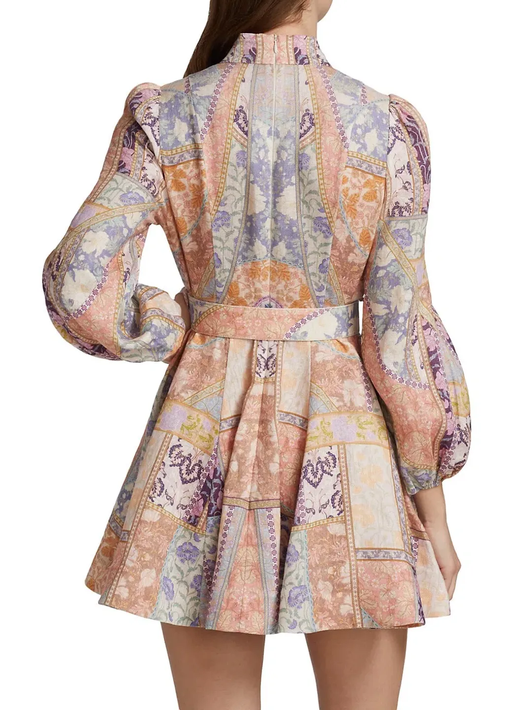 Zimmermann The Kaleidoscope Buttoned Mini in Multi Swirl Floral Size 4/Au 16 for rent on The Volte - main image