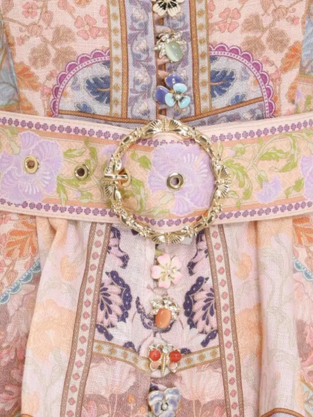 Zimmermann The Kaleidoscope Buttoned Mini in Multi Swirl Floral Size 4/Au 16 for rent on The Volte - main image