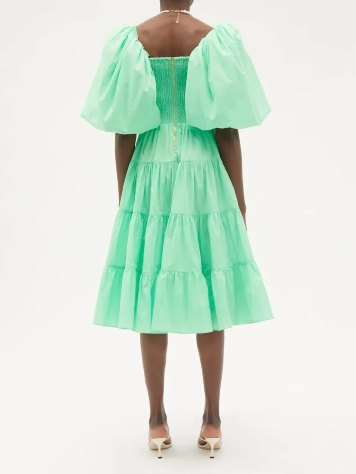 Aje Cherished Puff Sleeve Midi Dress Mint Green Size 8 - Image 2