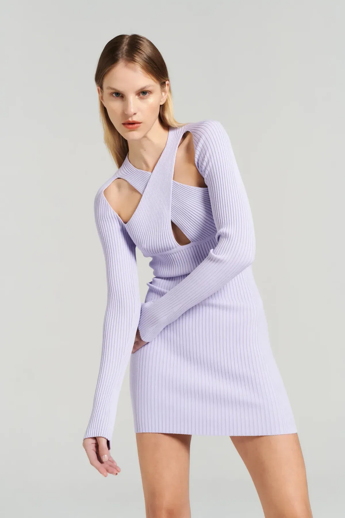 Henne Ollie Knit Dress Lilac Size 10 / M - Image 2