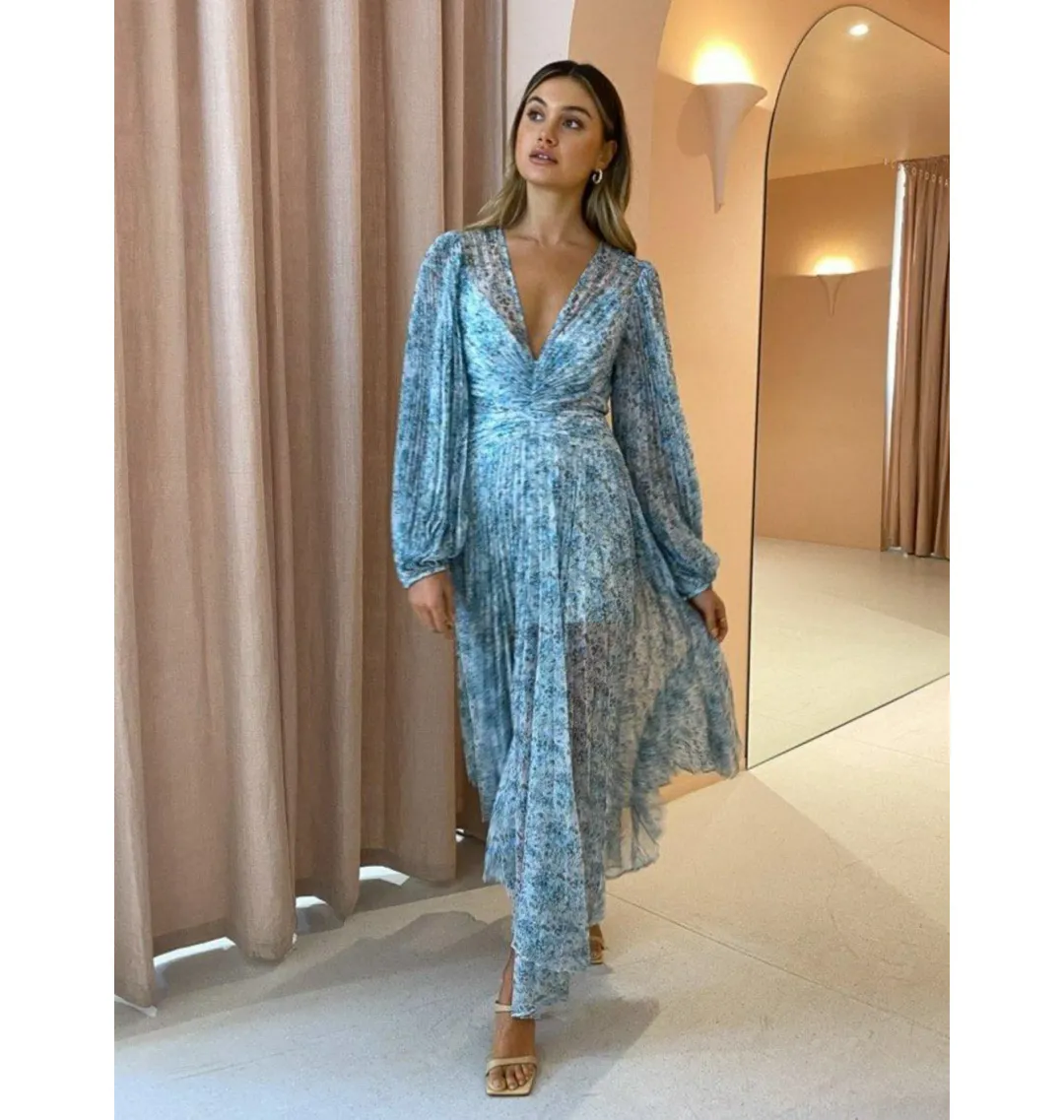 Acler Astone Dress In Blue Fields Size AU 12 for rent on The Volte - main image