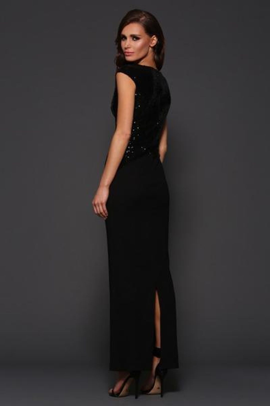 Elle Zeitoune Black Sequin Ruby Dress Black Size 10 for rent on The Volte - main image