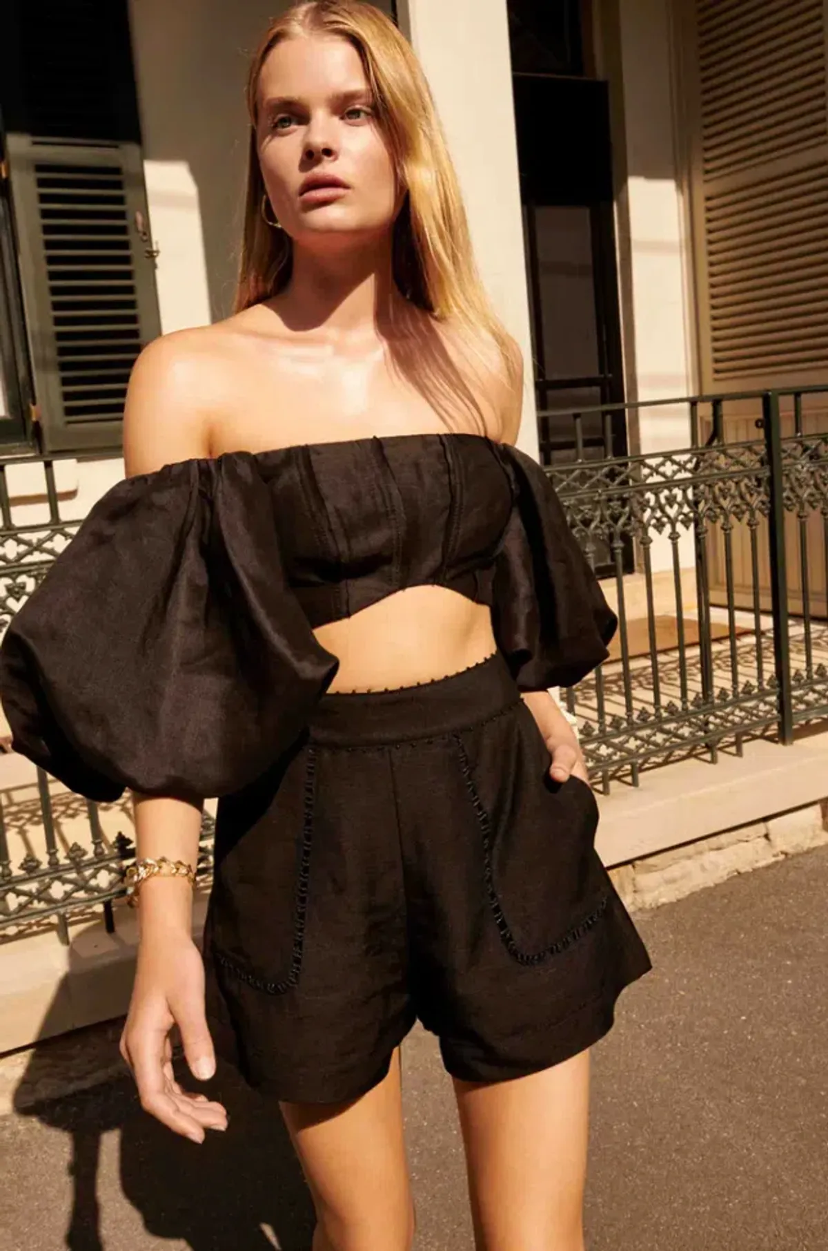 Aje Eugenie Top and Lucie Short Set Black Size 8 - Image 2