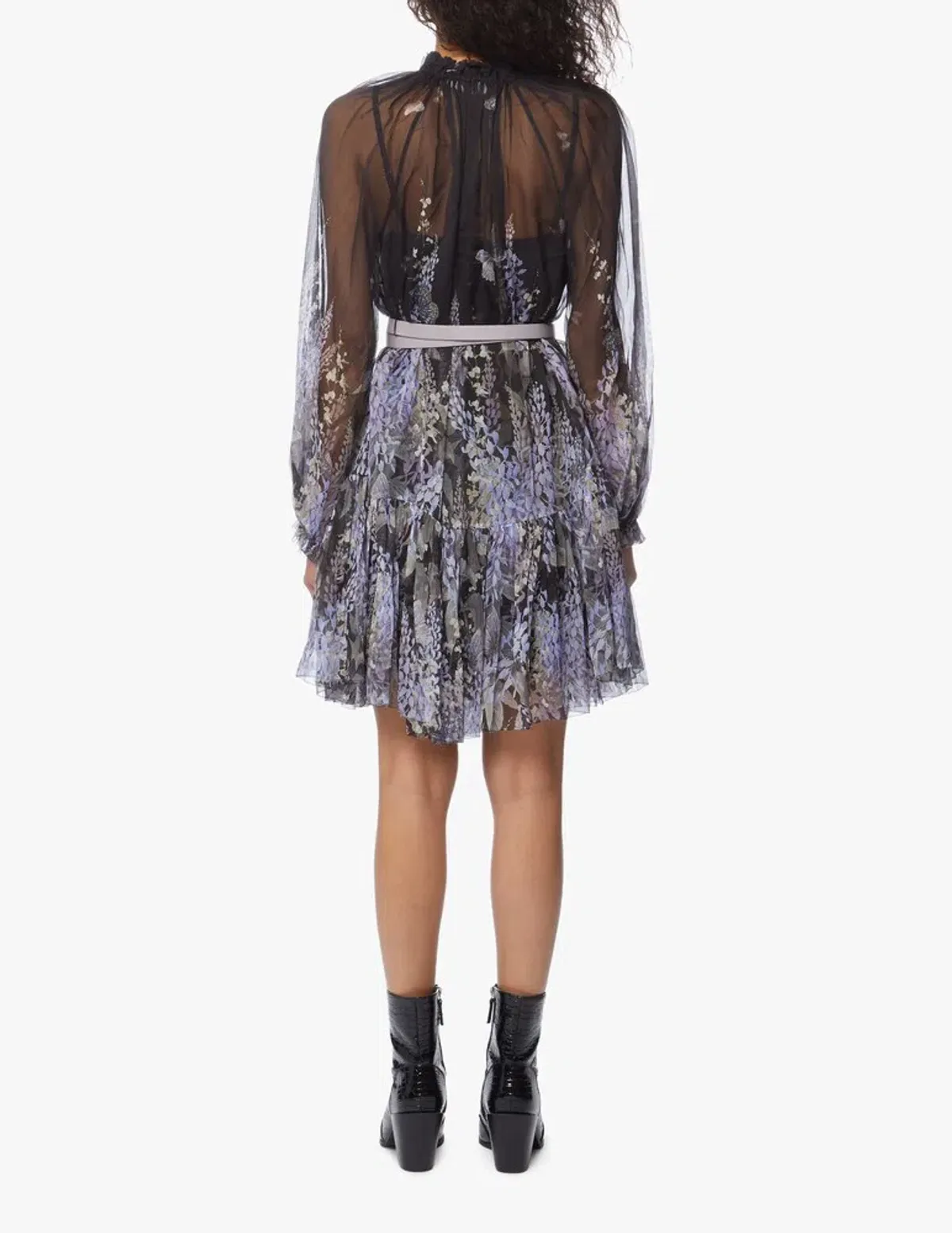 Zimmermann Botanica Lantern Mini Dress Black/Purple Size 0 / Au 8 - Image 2