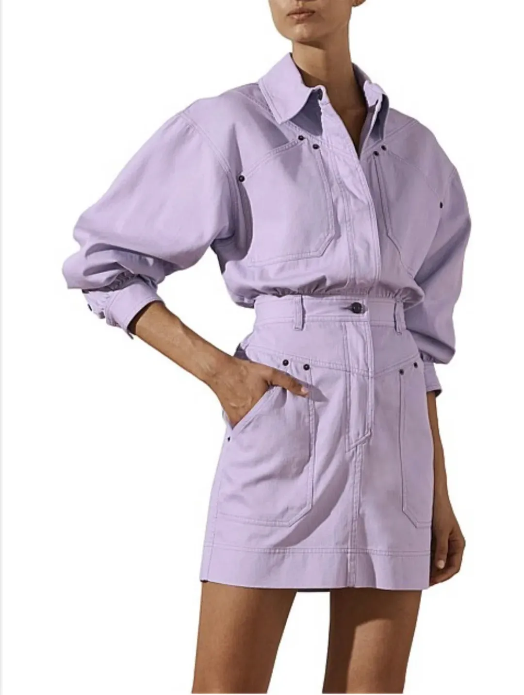 Shona Joy Chiara Utility Dress Lavender Size 6 for rent on The Volte - main image