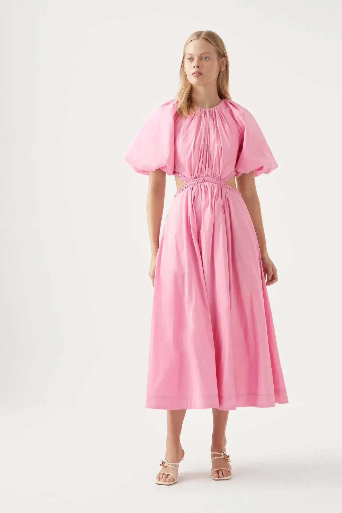 Aje Capucine Midi Dress Pink Size 10 - Image 3
