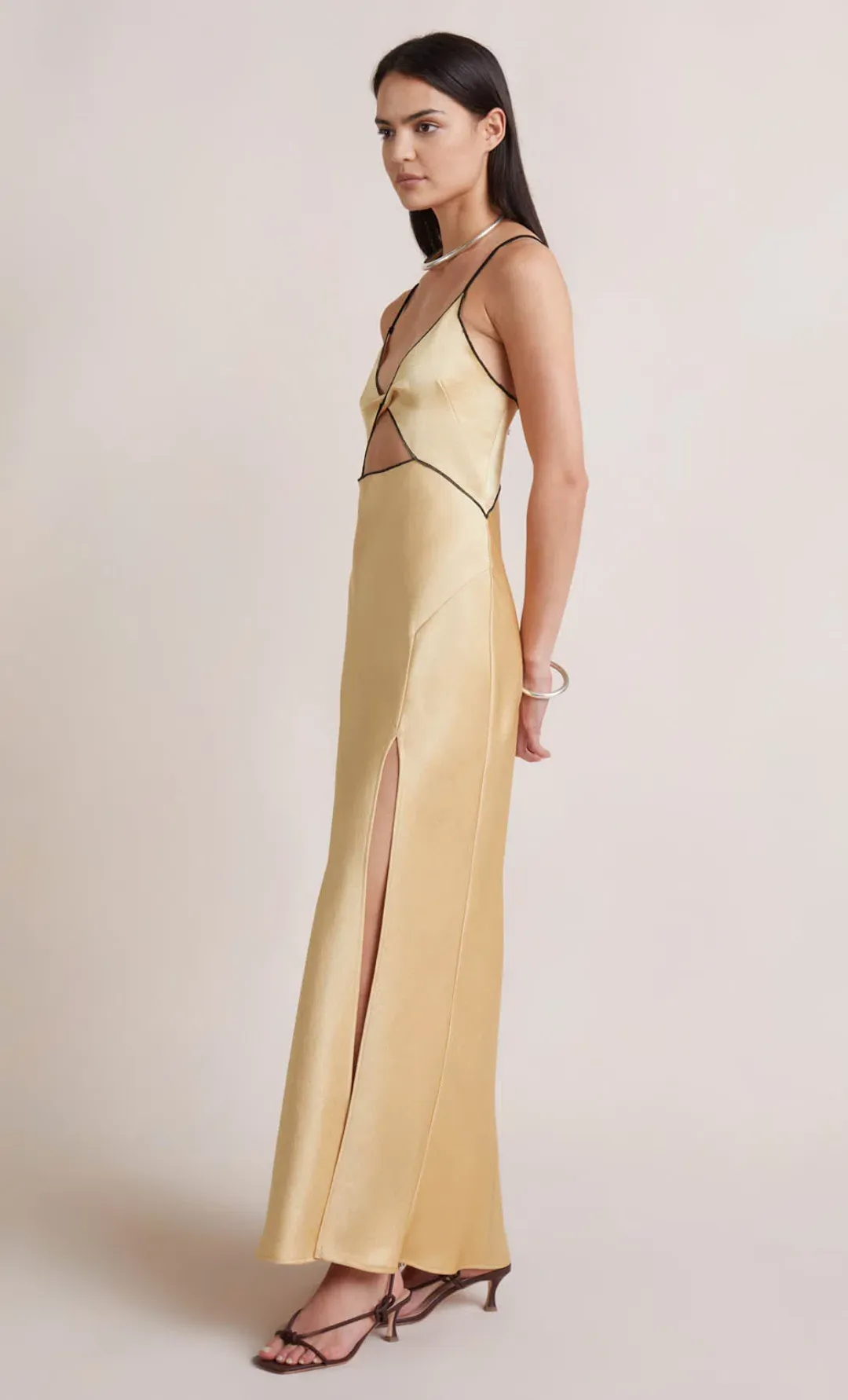 Bec & Bridge Hazel Maxi Dress in Wheat Yellow Size AU 10 for rent on The Volte - main image