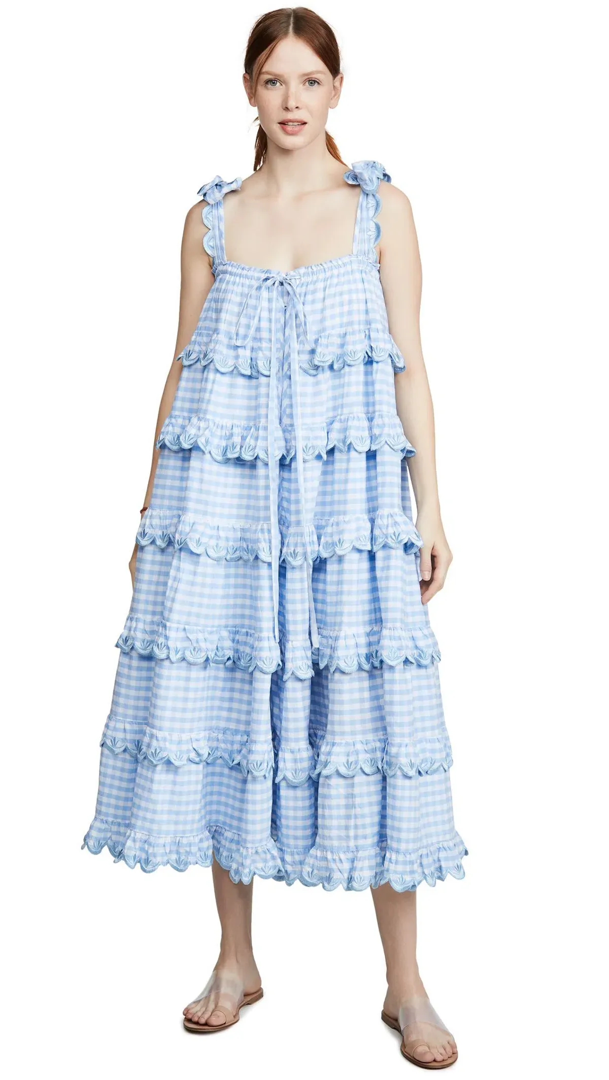 Innika Choo Iva Biigdres Dusk Gingham Print Size 1/Au 8 - Image 1