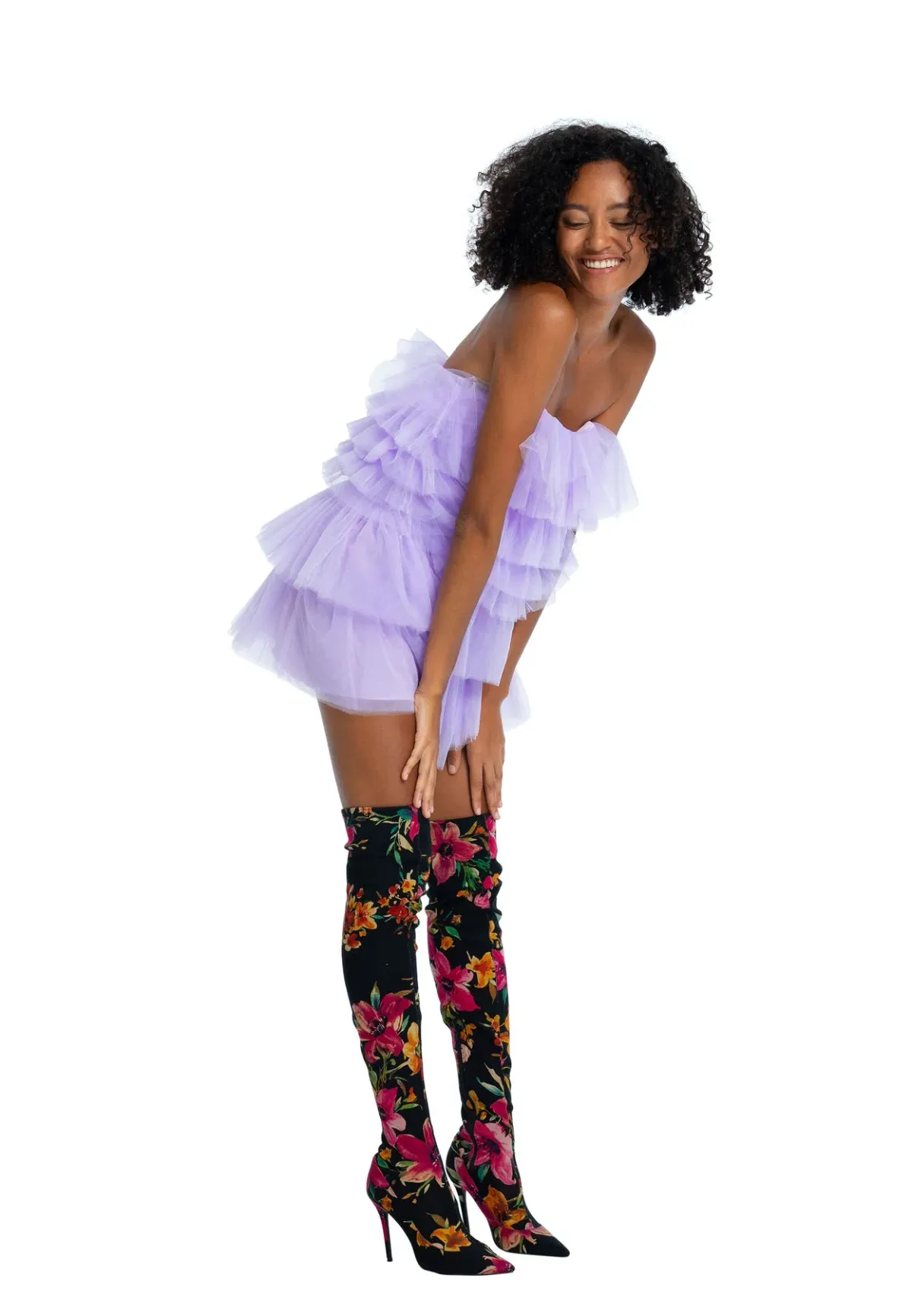 Dyspnea Powermuff Mini Dress Lilac Size 8  - Image 2