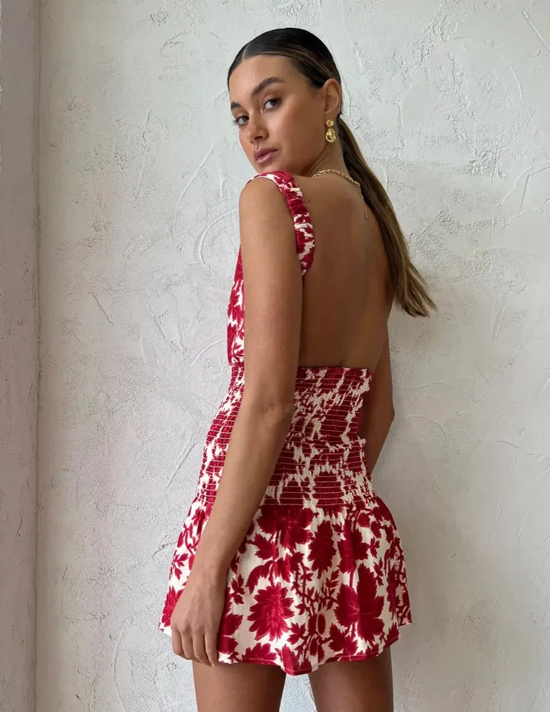 Sir the Label Cinta Open Back Dress Valentina Floral Red Size 1 / AU 8 for rent on The Volte - main image