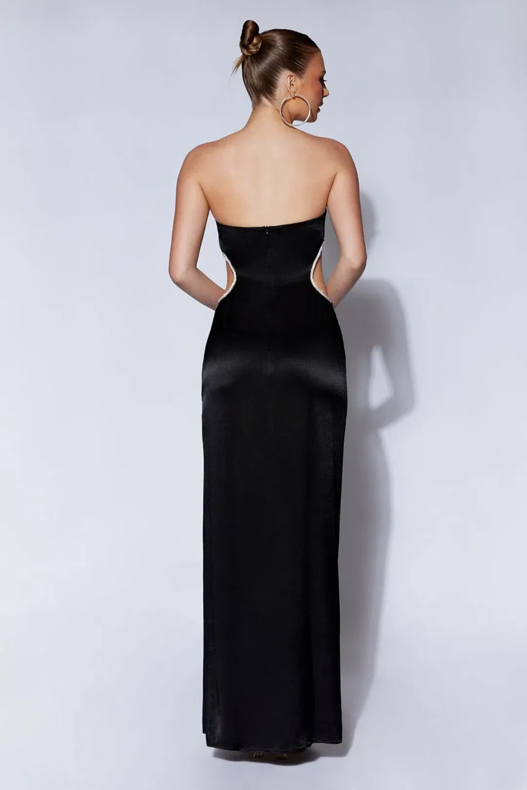 Meshki Lawry Diamante Cut Out Maxi Dress Black Size XXS / Au 4 for rent on The Volte - main image