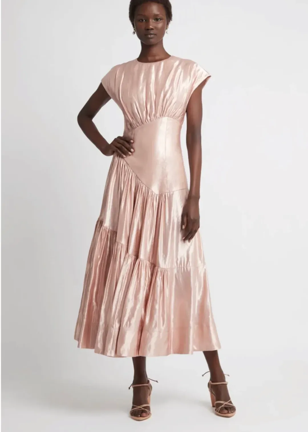 Aje Serendipity Reflection Midi Dress Blush Size 14 for rent on The Volte - main image