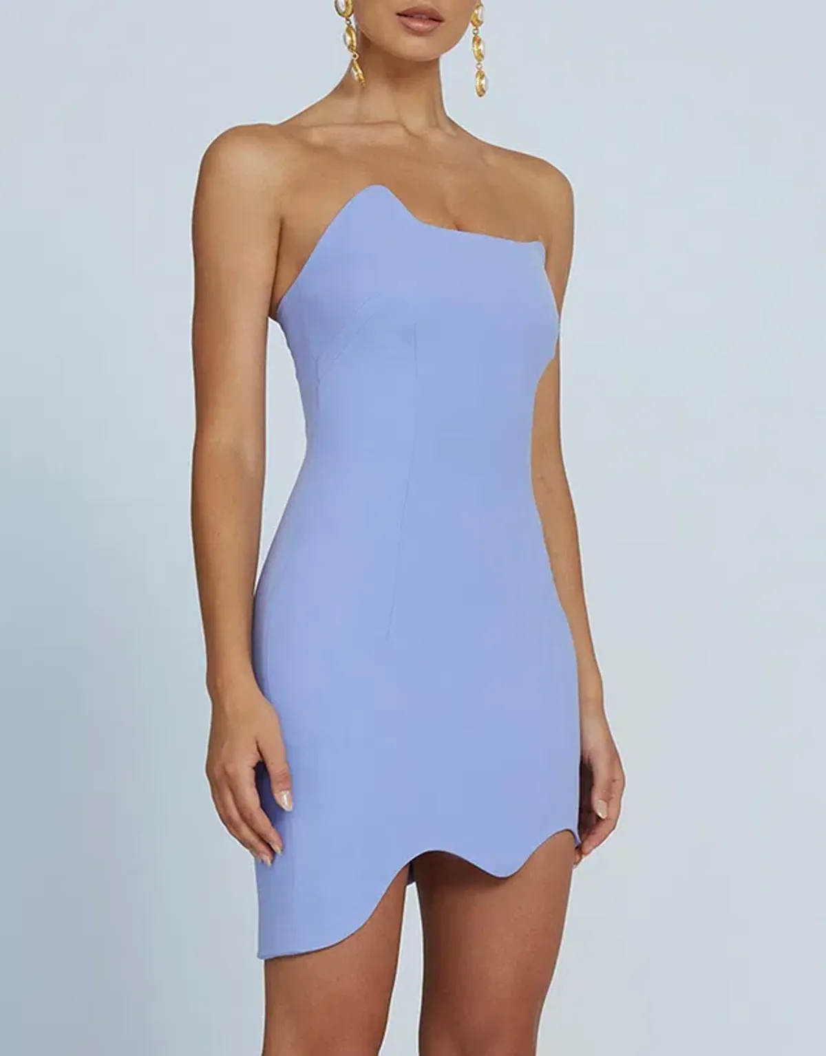 By Johnny Strapless Wave Mini Dress Lilac Size 8 - Image 2