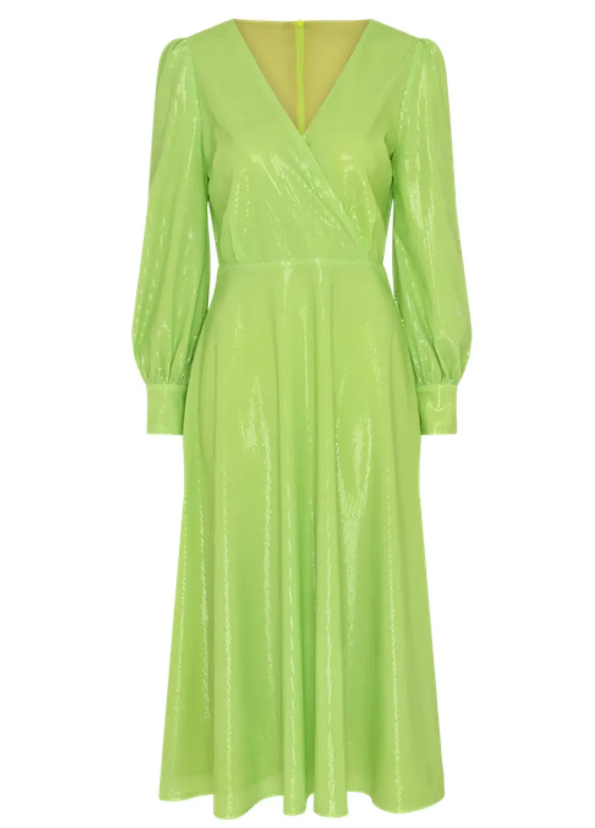Olivia Rubin Danni Sequin Midi Dress Lime Green Size 10 - Image 4