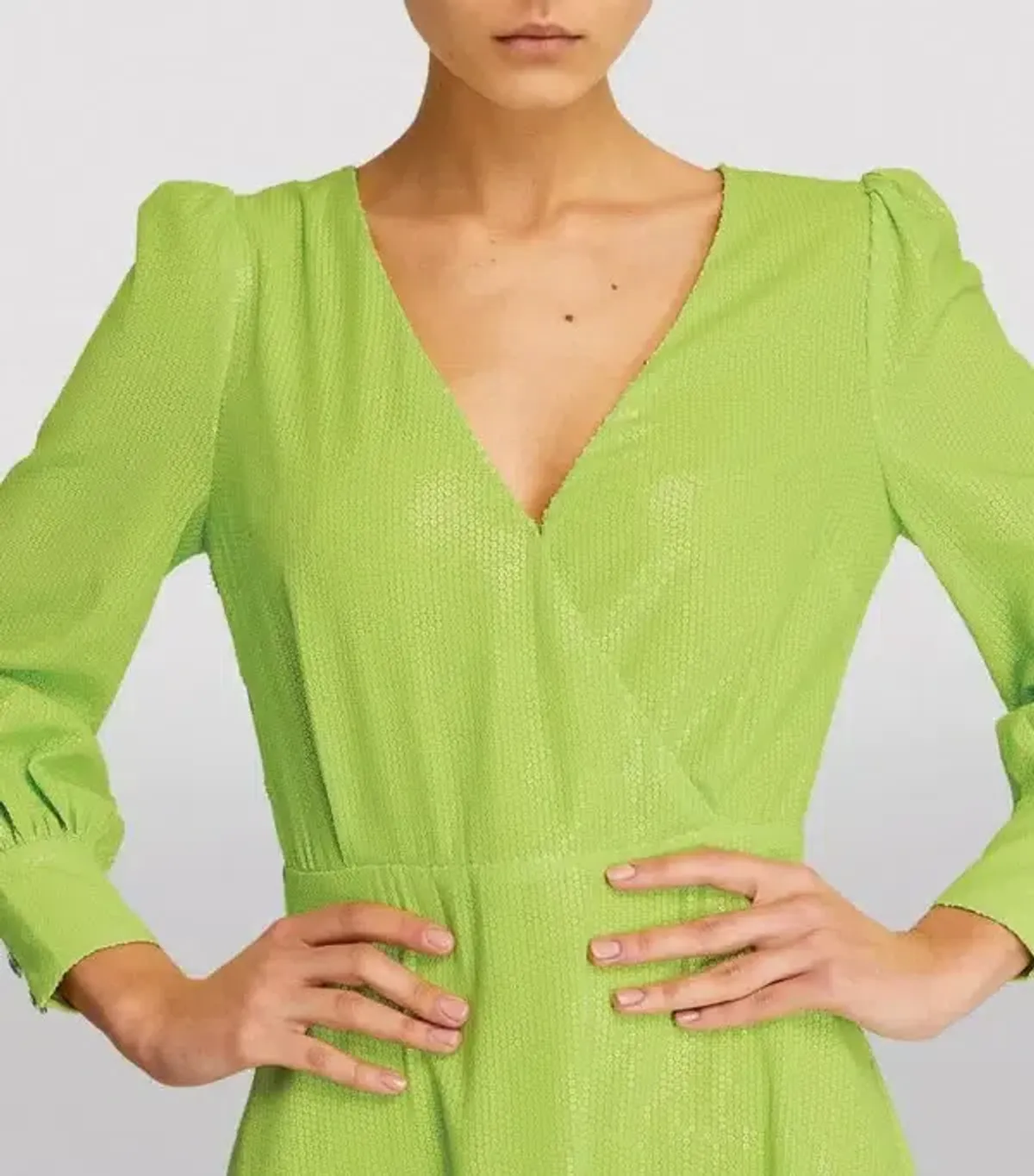 Olivia Rubin Danni Sequin Midi Dress Lime Green Size 10 - Image 2