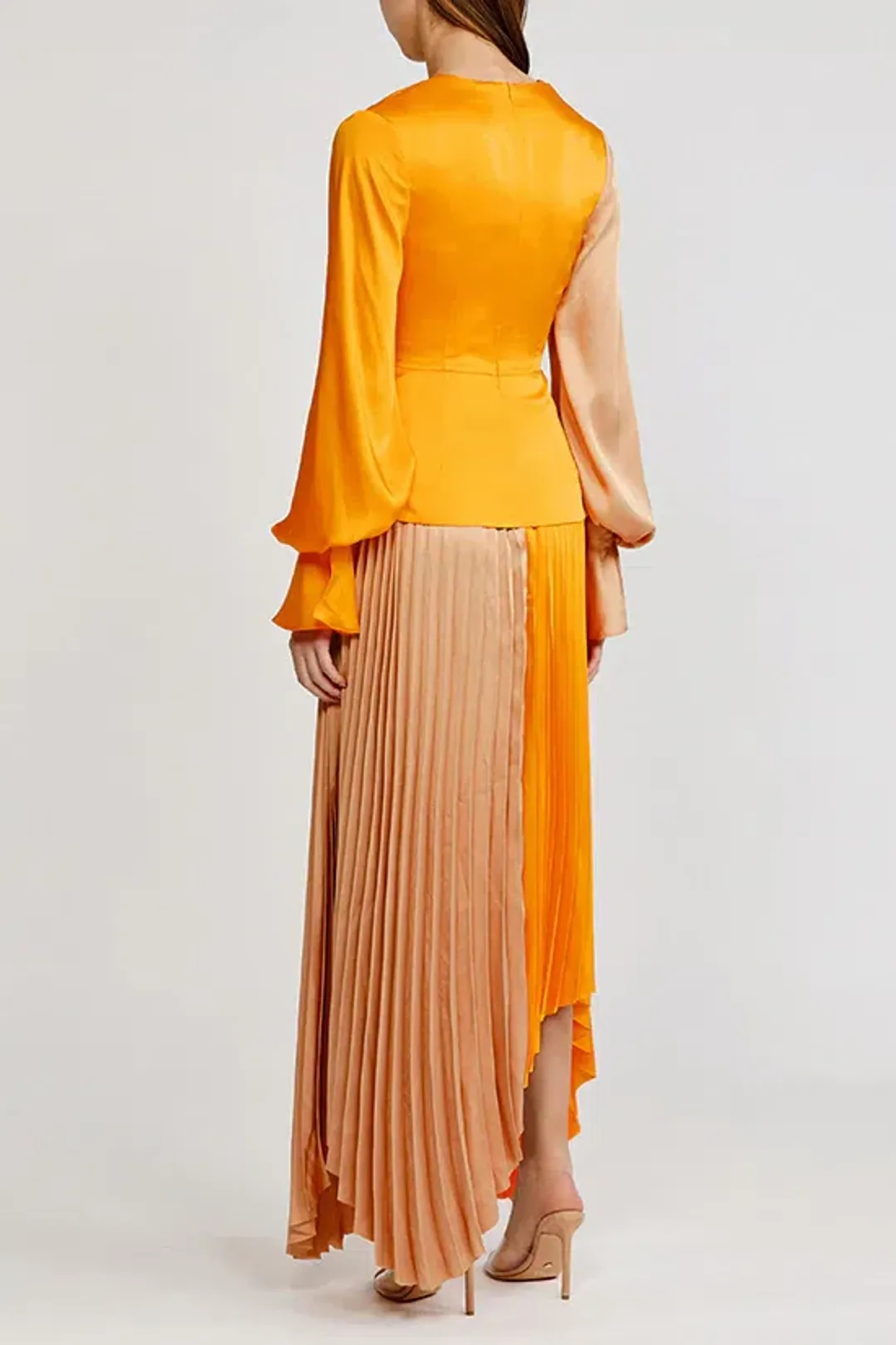 Acler Empire Dress Orange/Nude Size 8 for rent on The Volte - main image