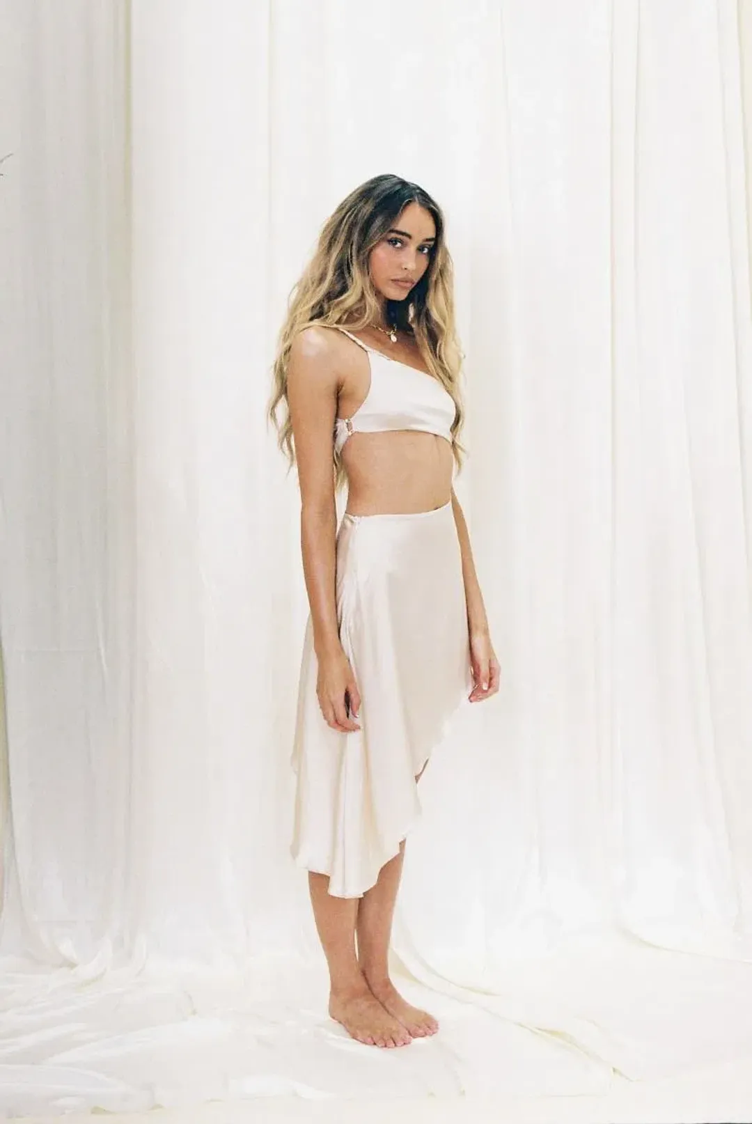 Johansen Risque Silk Dress in Latte Cream Size 10 for rent on The Volte - main image