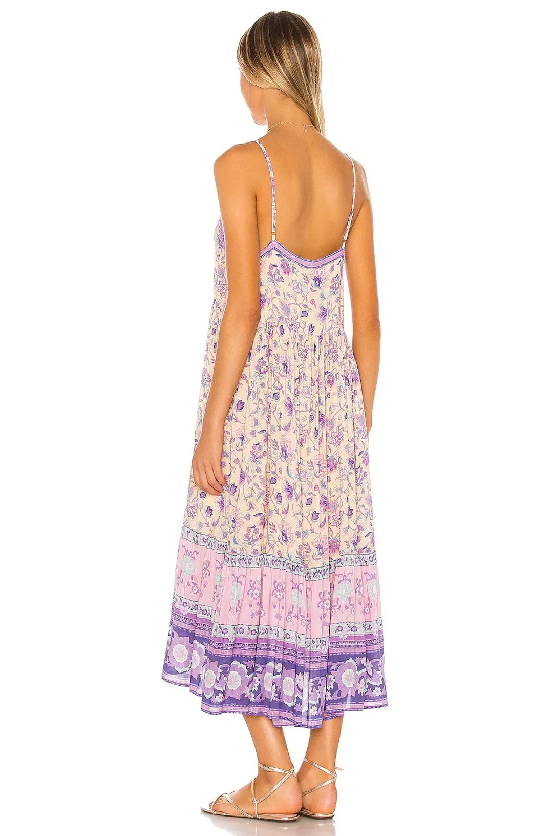 Spell X REVOLVE Portobello Road Strappy Midi Dress Lavender Print Size M/ Au 10 for rent on The Volte - main image