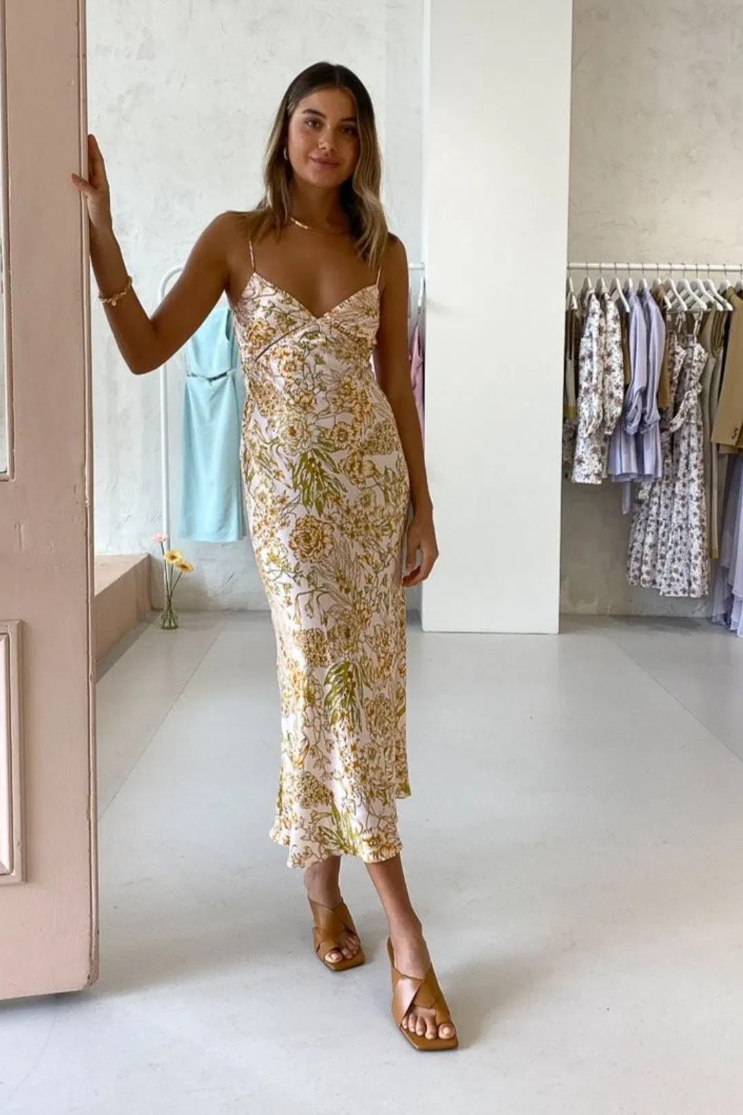 Bec & Bridge Floria Midi Dress in Print Size 12 for rent on The Volte - main image