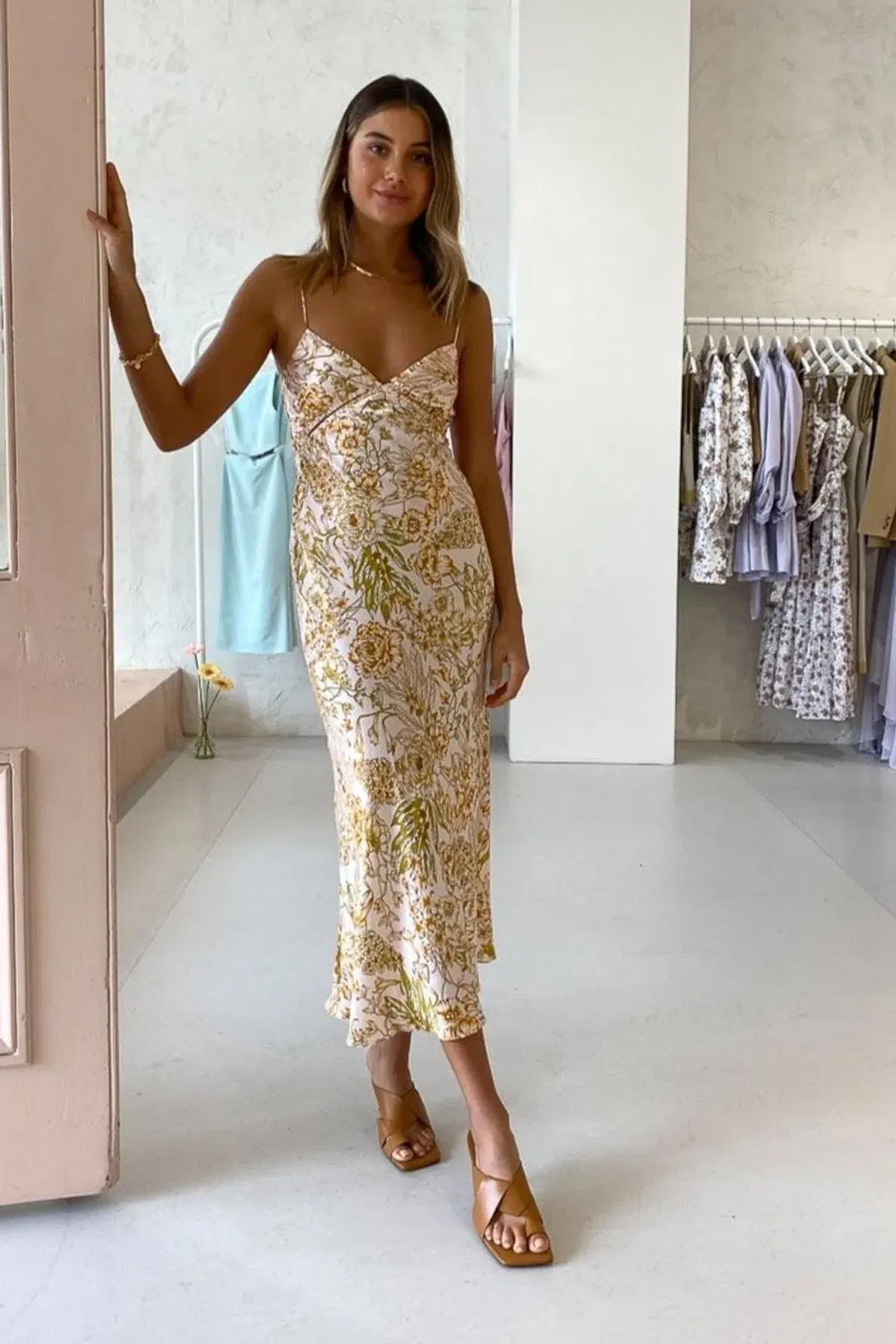 Bec & Bridge Floria Midi Dress in Print Size 12 - Image 2