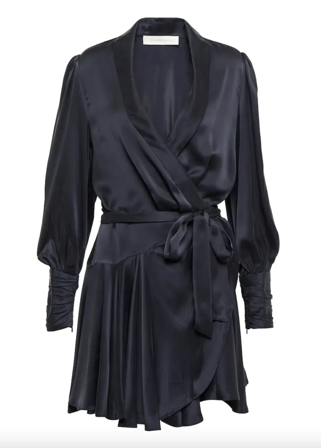 Zimmermann Silk Wrap Mini Dress Ink Navy Size 0 / AU 8  for rent on The Volte - main image