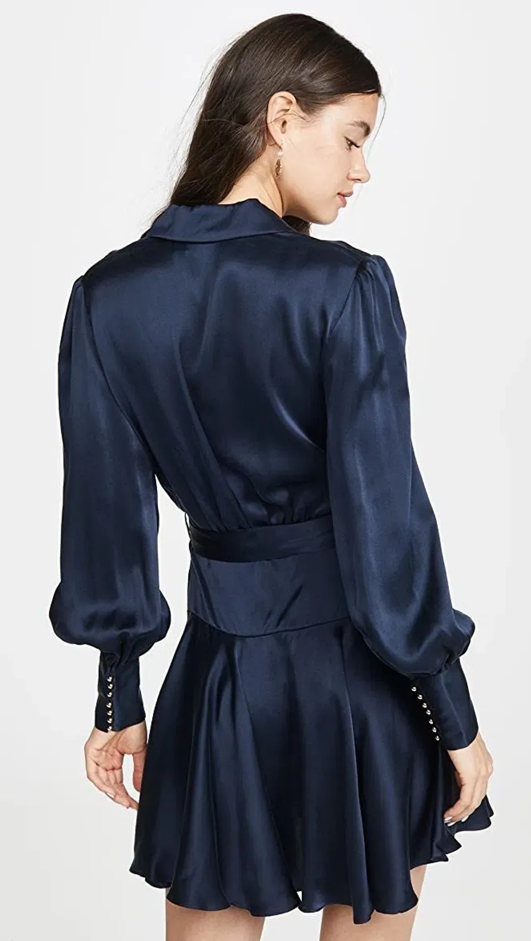 Zimmermann Silk Wrap Mini Dress Ink Navy Size 0 / AU 8  for rent on The Volte - main image