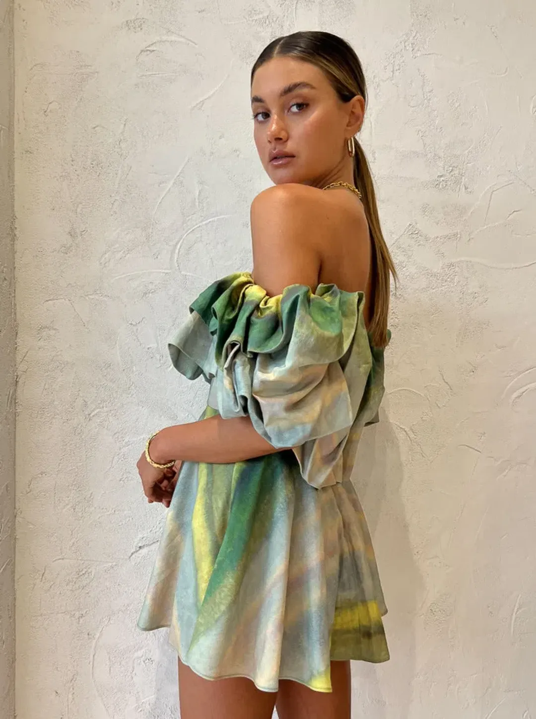 Acler Cumberland Mini Dress Impressionist Stripe Size 10 for rent on The Volte - main image