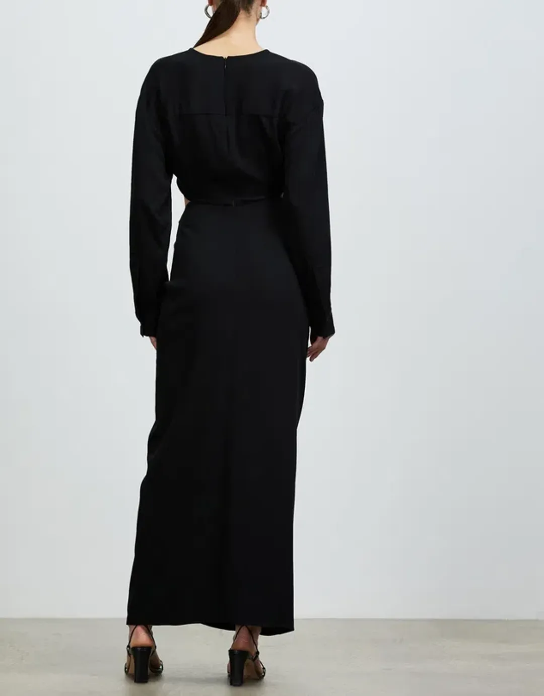 Christopher Esber Ruched Disconnect Shirt Dress Black Size 10 / M for rent on The Volte - main image