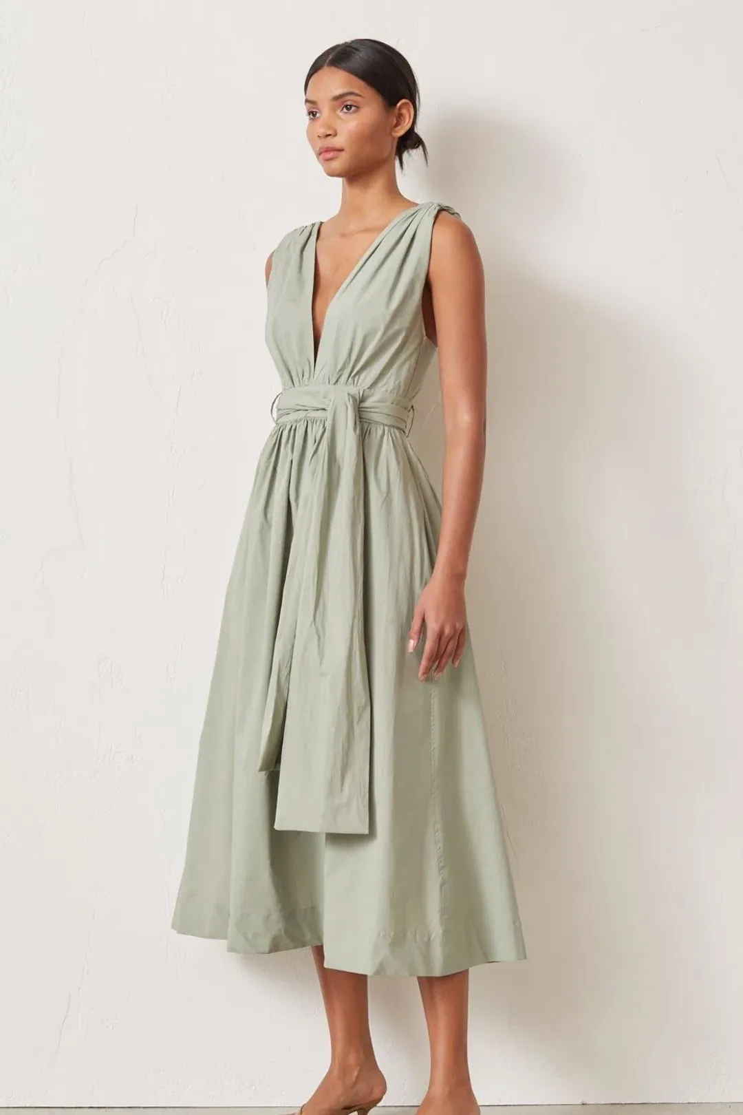 Bec & Bridge St Silvie Midi Dress Sage Size 10 for rent on The Volte - main image