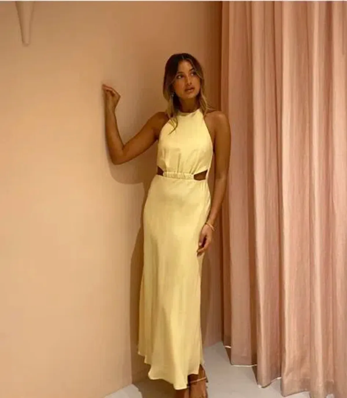 Viktoria & Woods Fluorescent Midi Dress Soybean Size 8 - Image 4