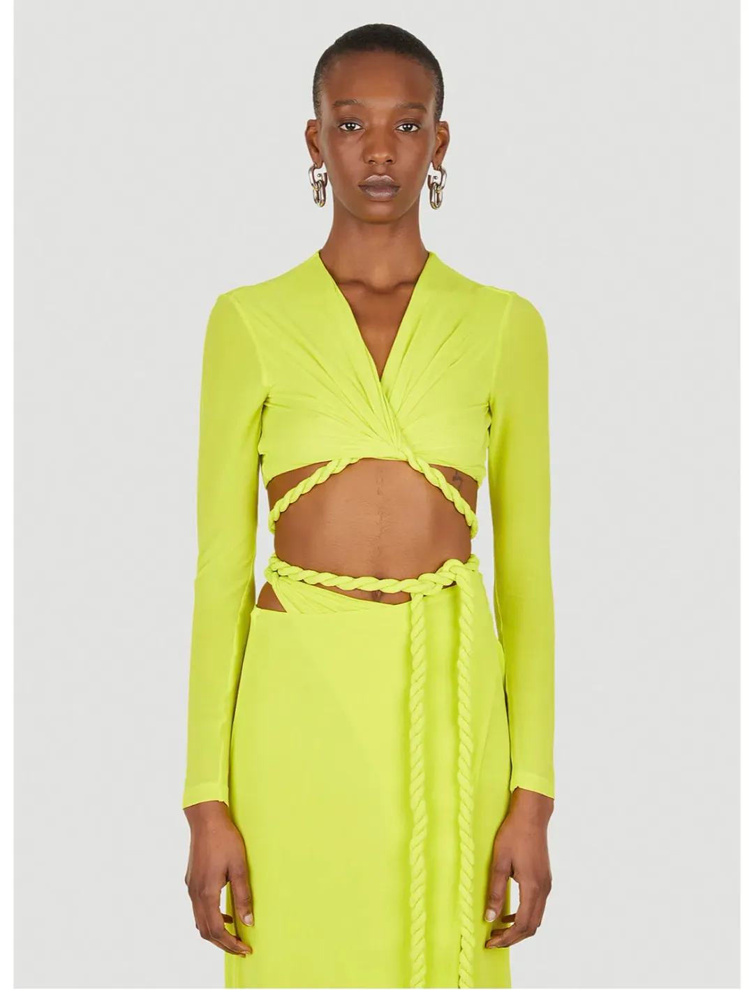 Dion Lee Rope Wrap Skirt Acid Yellow Size 8 for rent on The Volte - main image