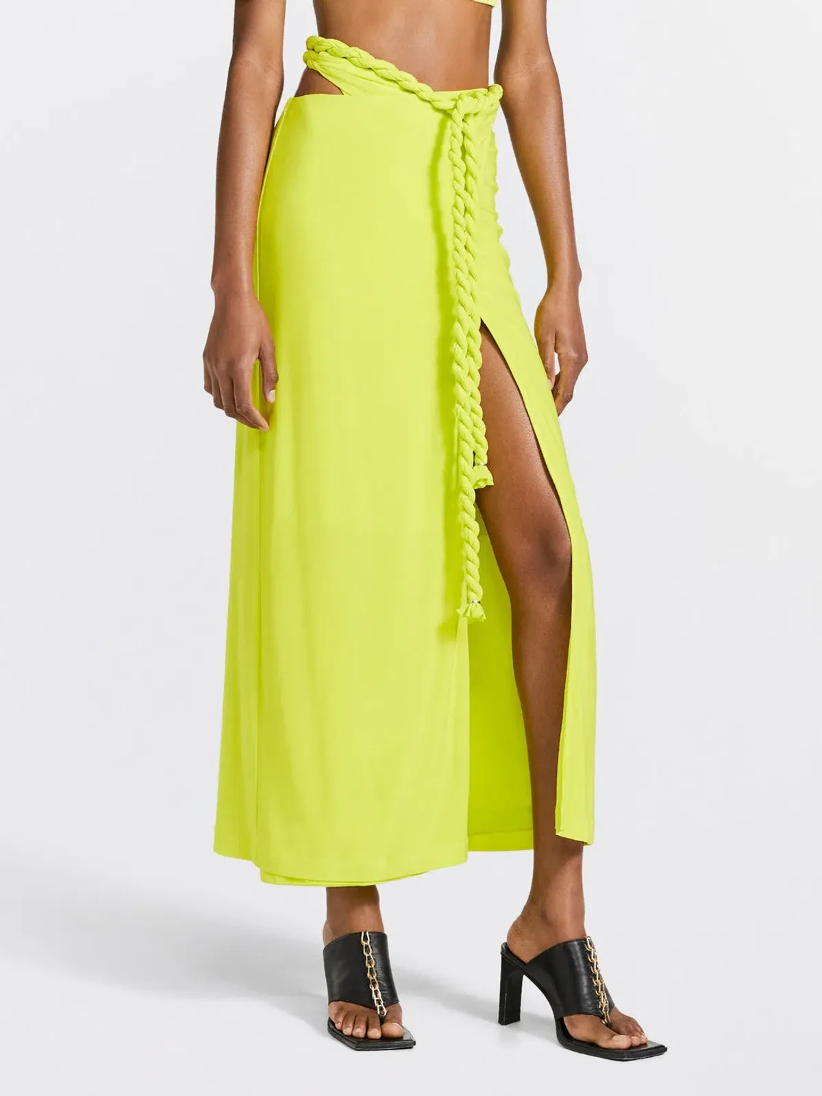 Dion Lee Rope Wrap Skirt Acid Yellow Size 8 - Image 2