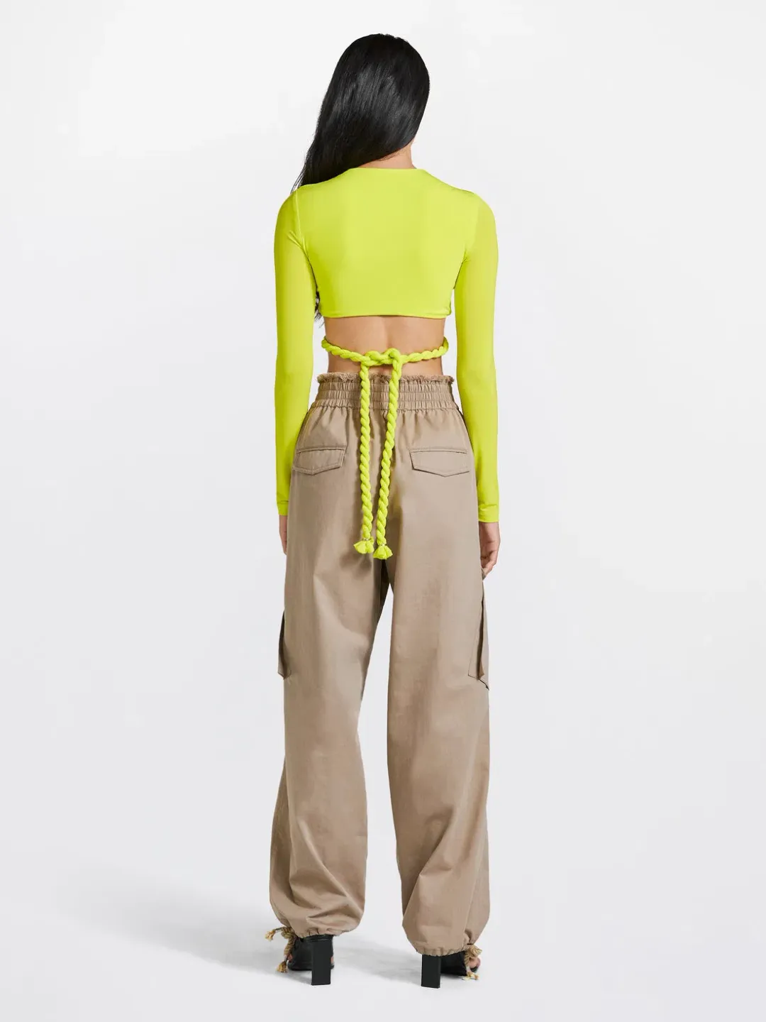 Dion Lee Rope Wrap Top Acid Yellow Size 4 for rent on The Volte - main image