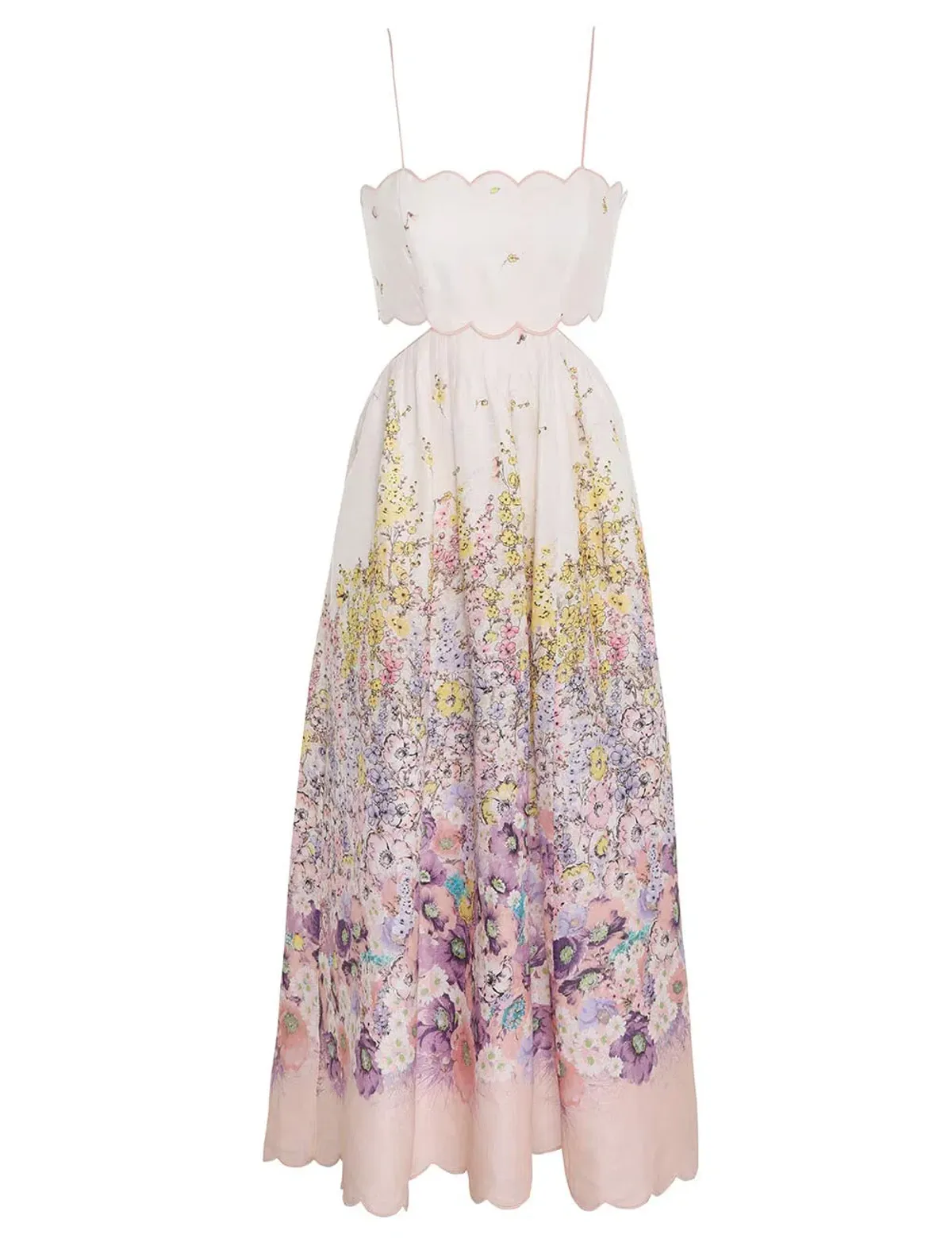 Zimmerman Jude Scallop Midi Dress Print Size 1/Au 10 - Image 6