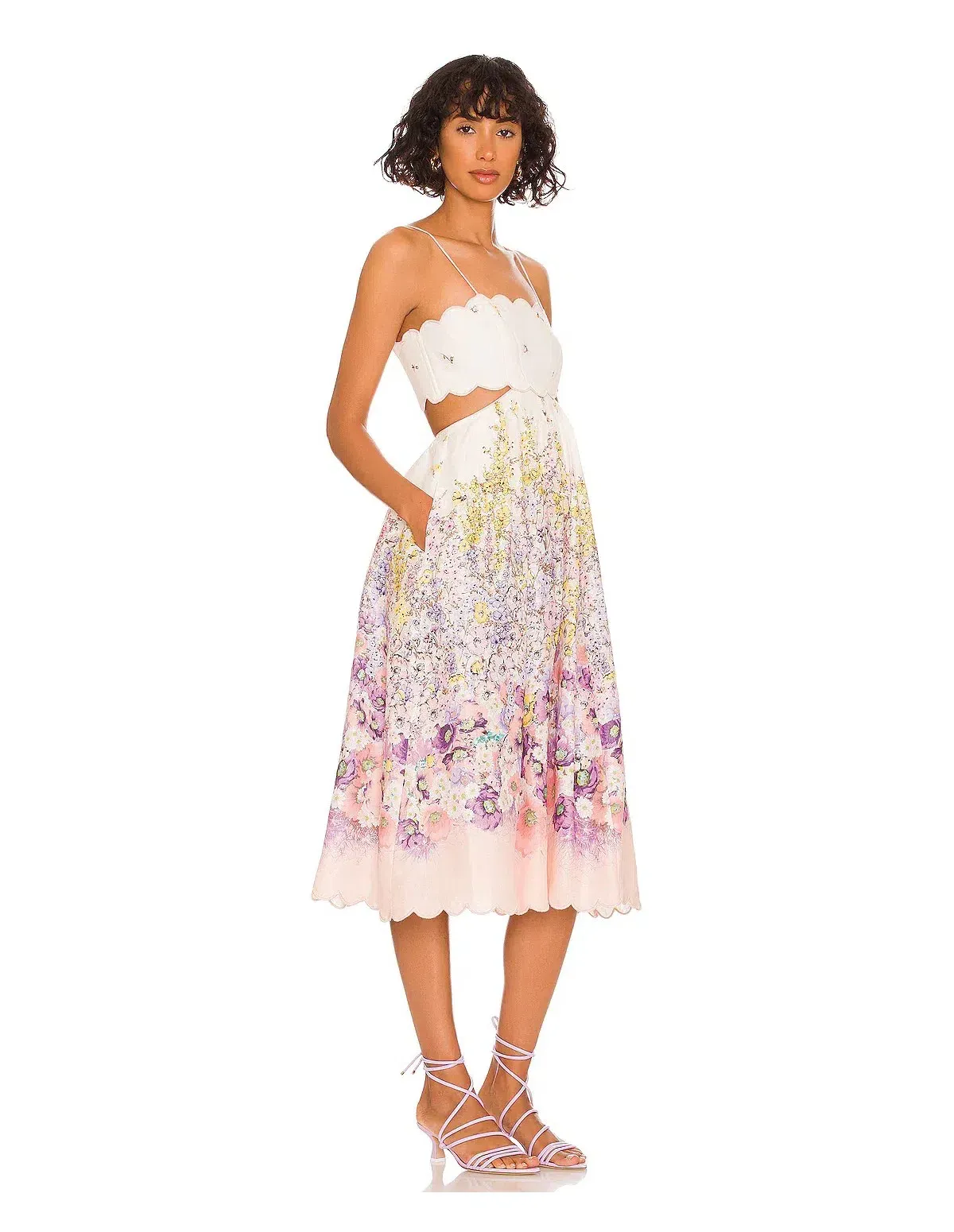 Zimmerman Jude Scallop Midi Dress Print Size 1/Au 10 - Image 2