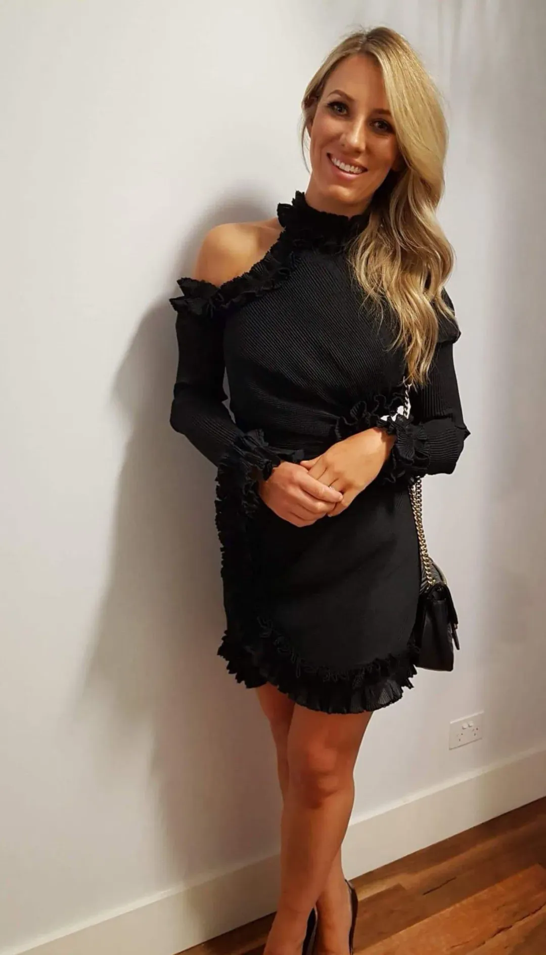 Zimmermann Moncur Asymmetric Mini Dress Black Size 0 / AU 8 for rent on The Volte - main image