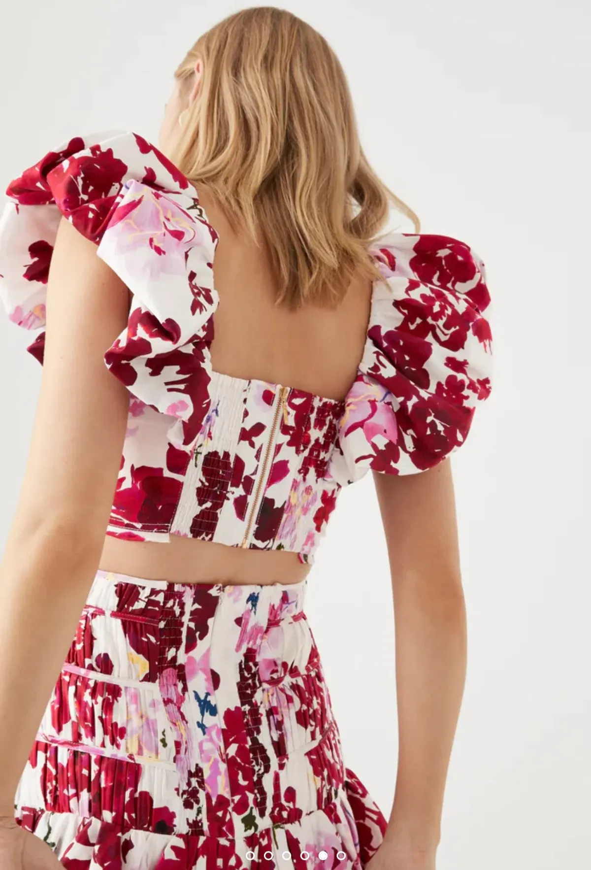 Aje Margot Bubble Sleeve Top Floral Size 10 - Image 3