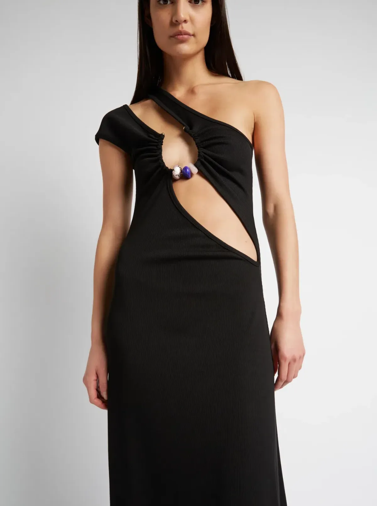 Christopher Esber Quartz Split Ruched Tank Dress Black Size 8 - Image 4