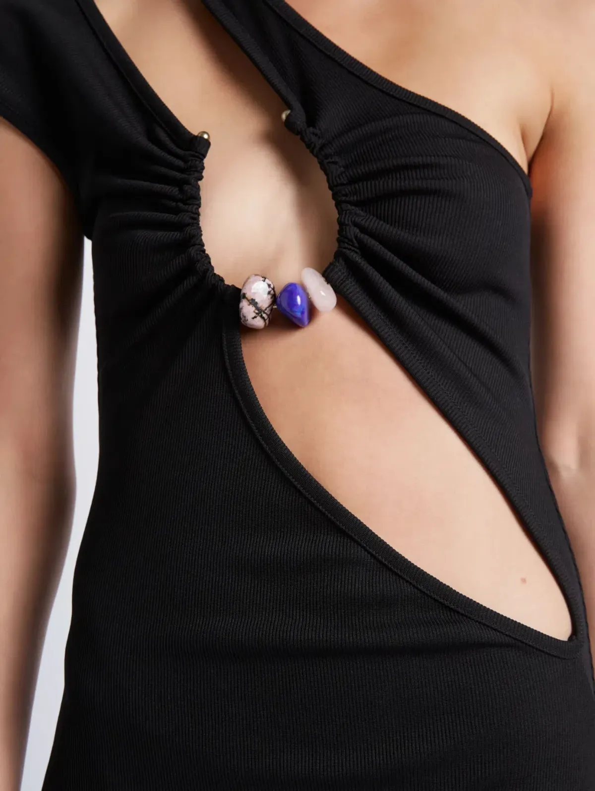 Christopher Esber Quartz Split Ruched Tank Dress Black Size 8 - Image 3