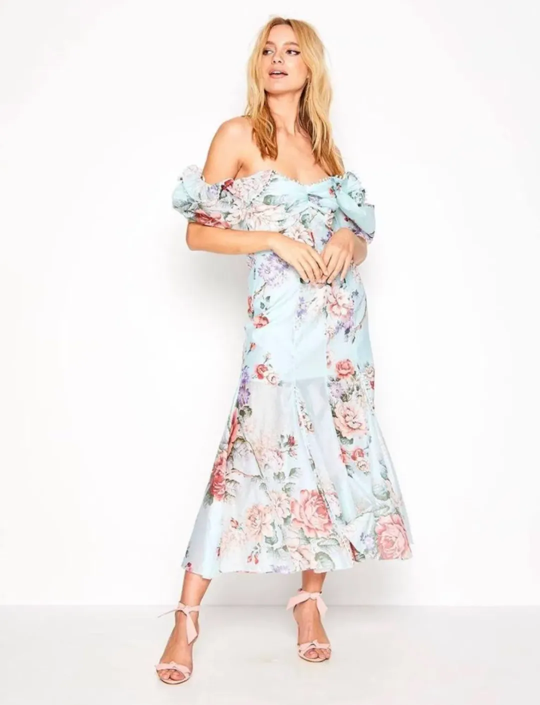 Alice McCall Send Me A Postcard Silk Midi Dress Floral Size 14 for rent on The Volte - main image