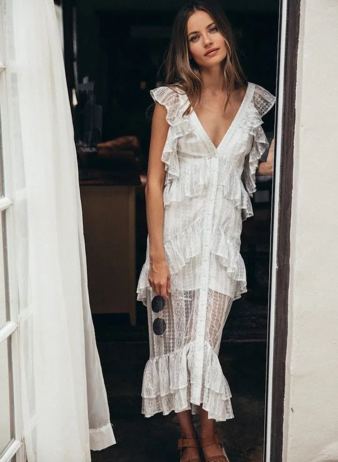 Alice McCall Melody Midi Dress White Size 8 for rent on The Volte - main image