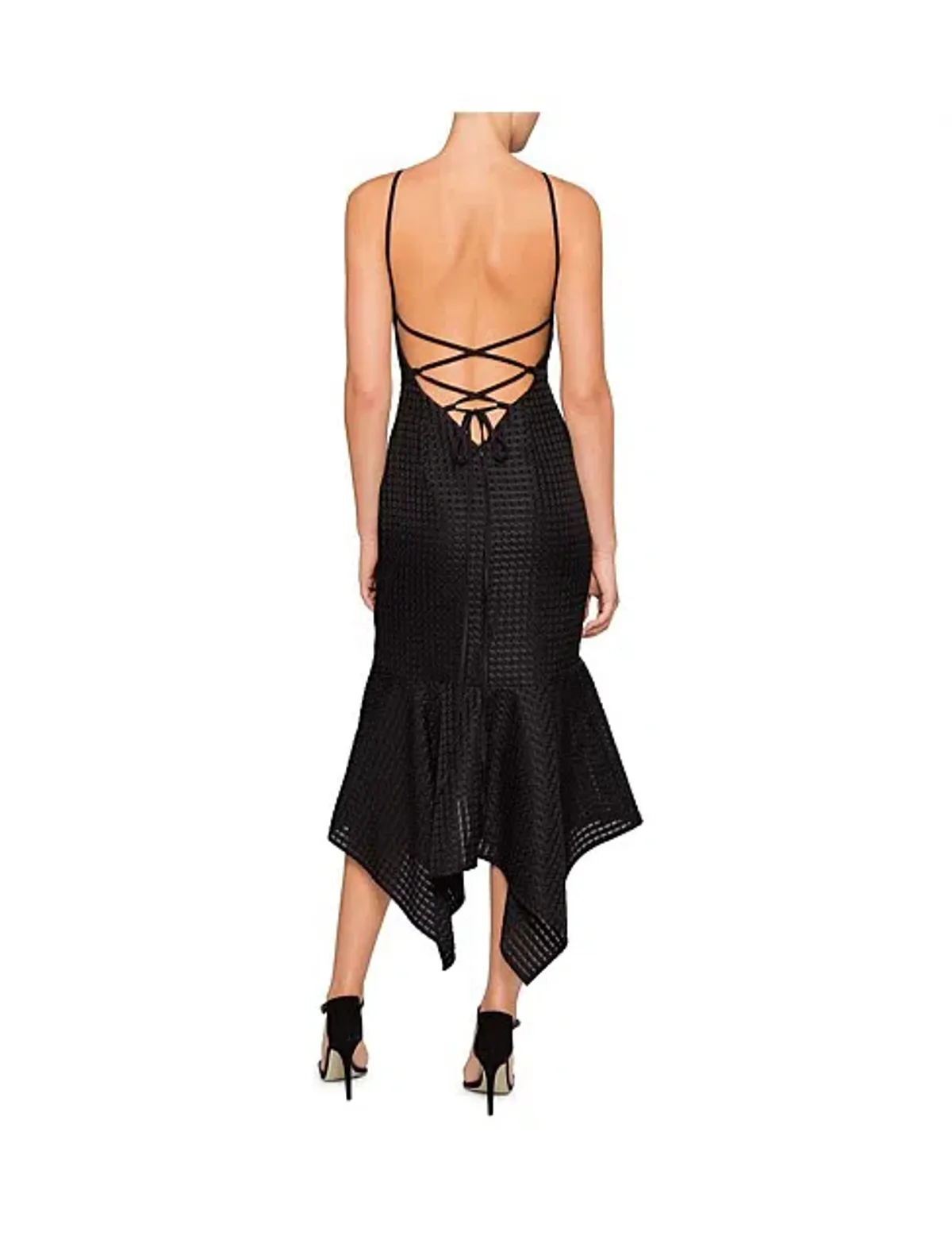 Shona Joy Lucia Lace Up Cocktail Dress Black Size 8 - Image 3