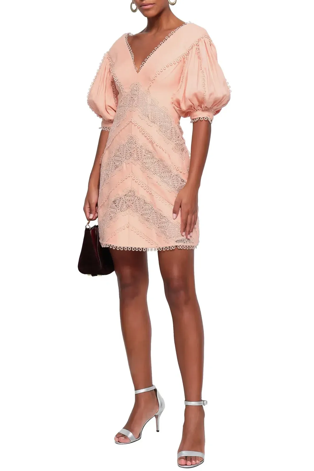 Zimmermann Painted Heart Chevron Mini Dress Pink Size 3 - Image 1