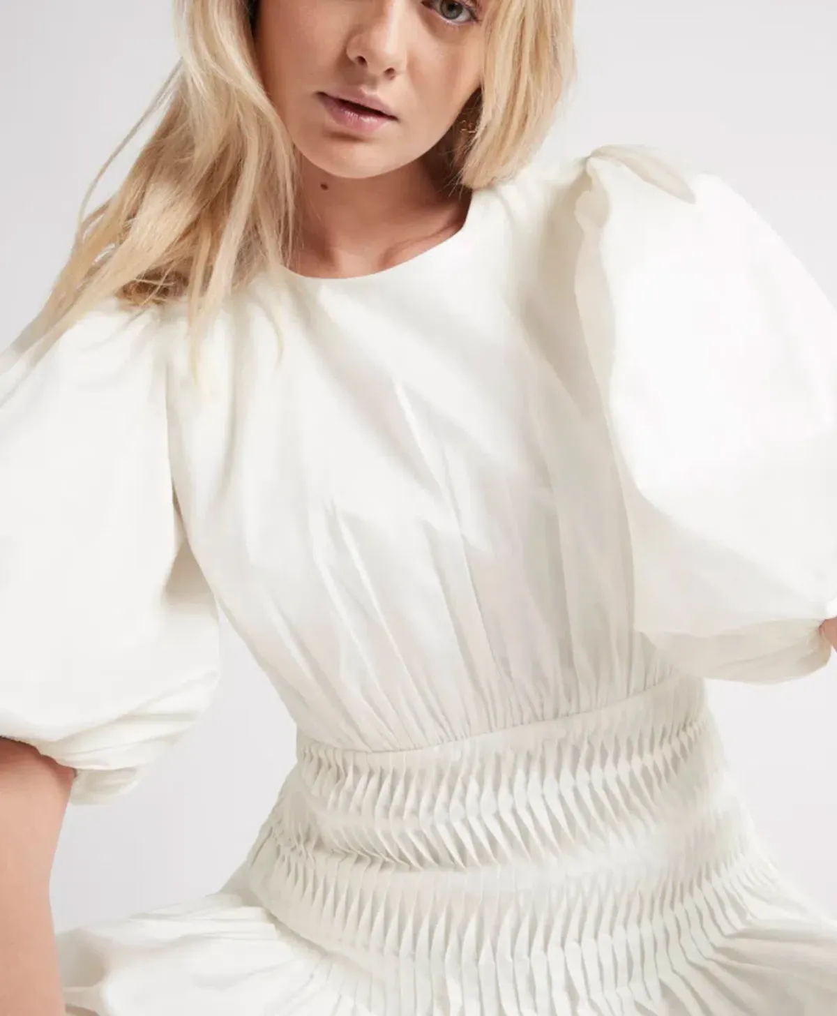 Aje Tidal Tucked Mini Dress White Size 8 / S - Image 2