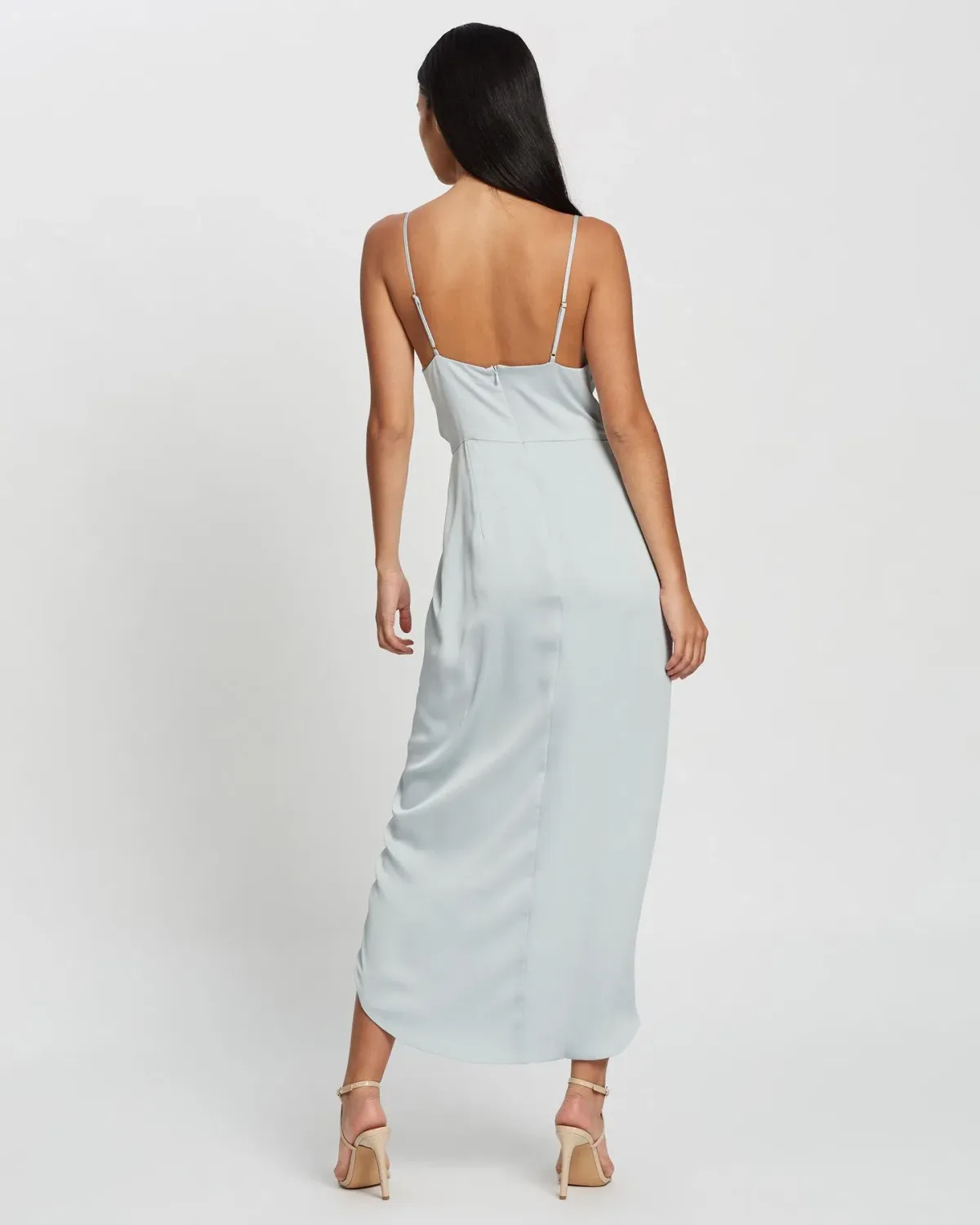 Shona Joy Luxe Tie Front Cocktail Dress Cloud Size 10 - Image 3