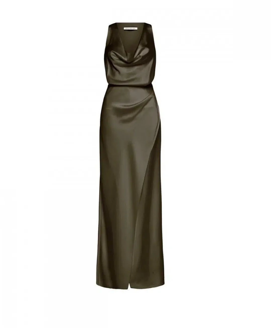 Camilla and Marc Fiora Gown Khaki Size 6 for rent on The Volte - main image