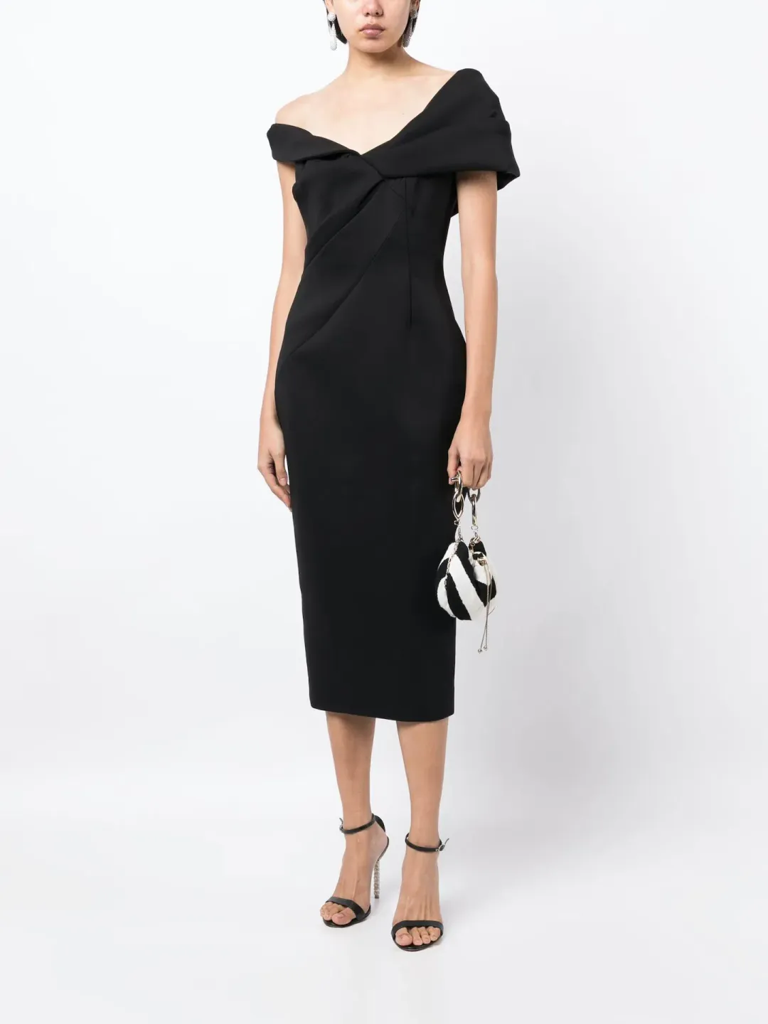 Rachel Gilbert Matteo Midi Dress In Black Size 2 / AU 10  for rent on The Volte - main image