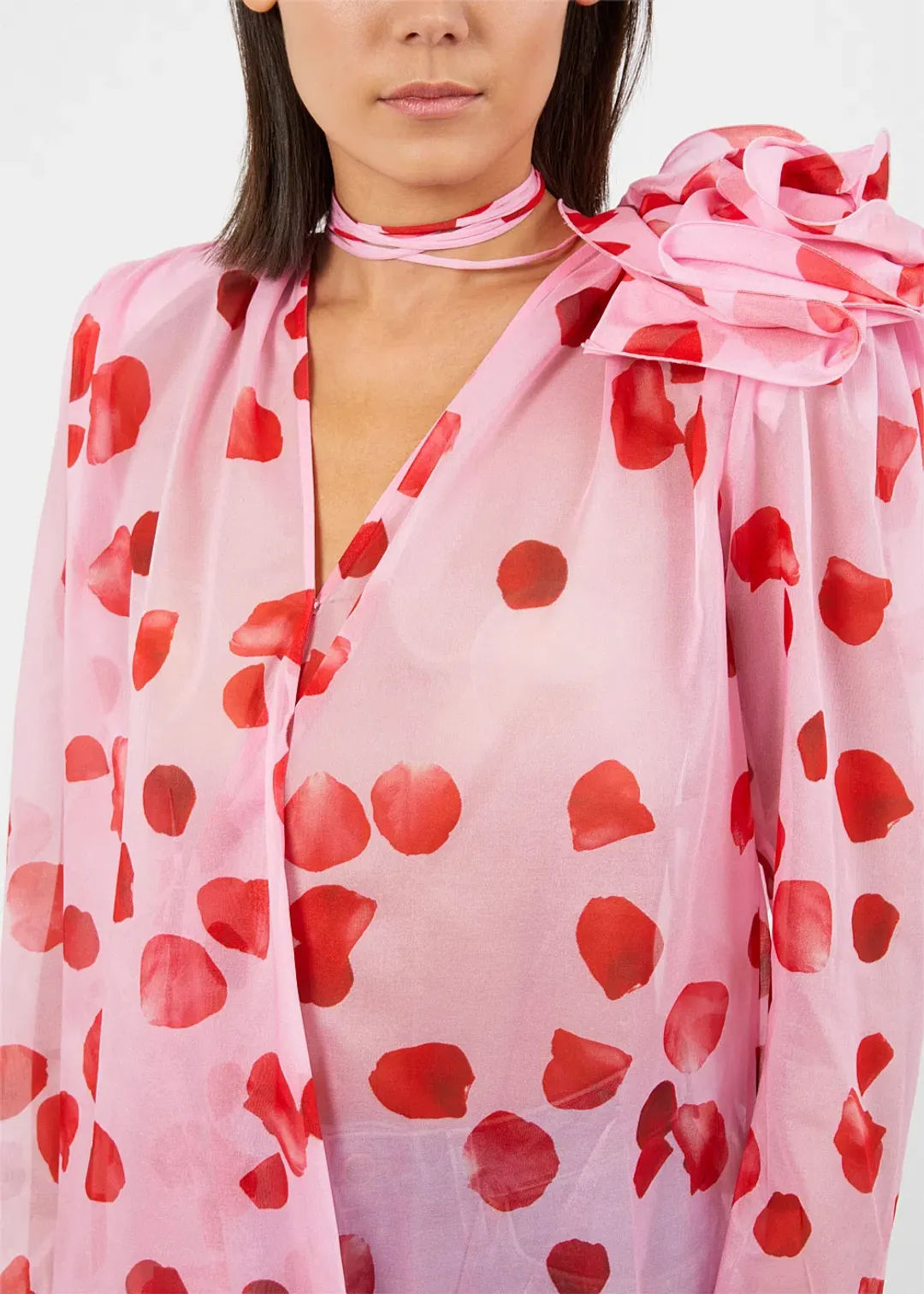 SELLING: Magda Butrym Flower Embellished Blouse Pink Petal Size 40 / Au 12 for rent on The Volte - main image