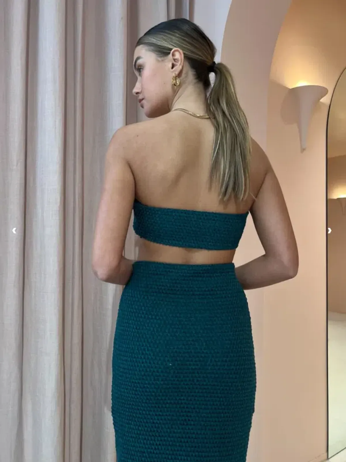 Camilla and Marc Adrien Skirt And Bandeau Set In Marble Green Size 8 - Image 3