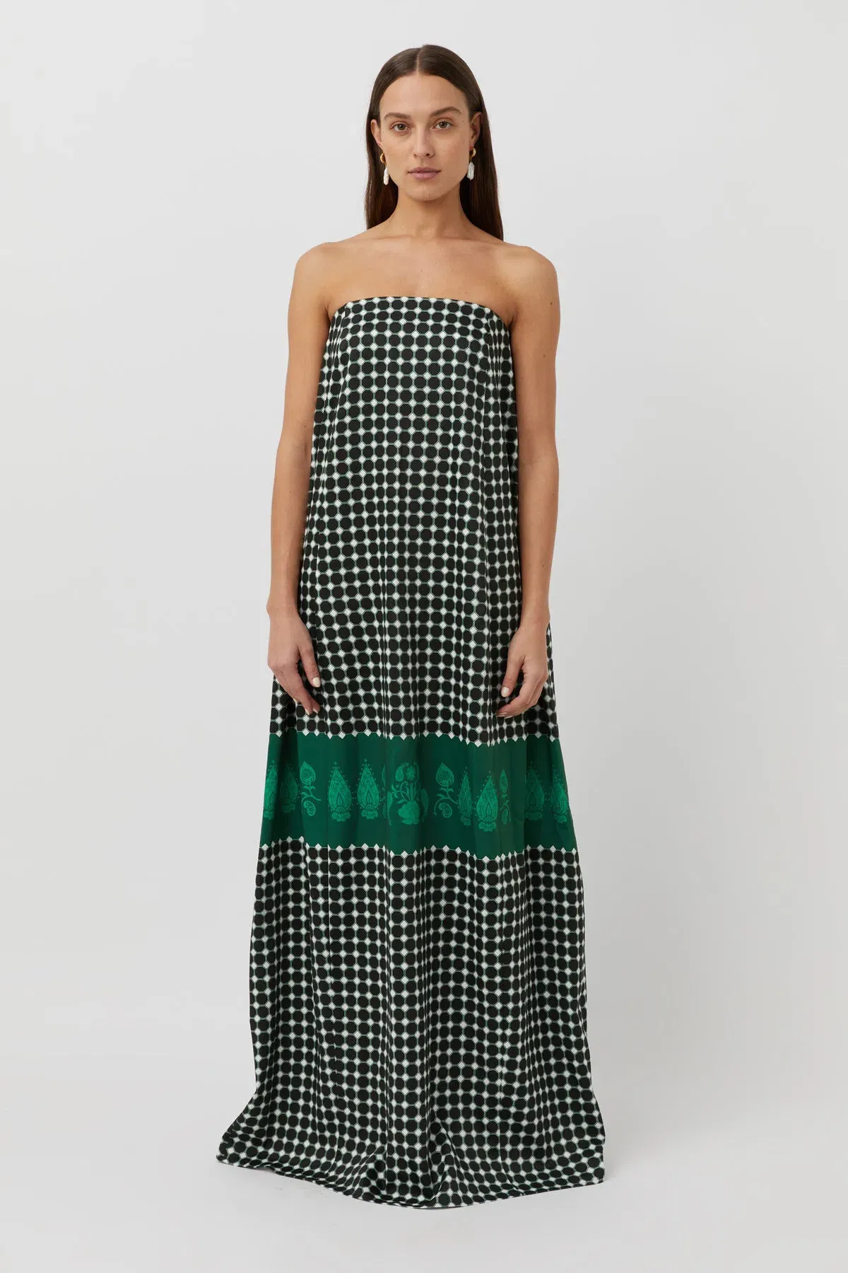Camilla and Marc Rivoli Column Dress Green/Black Size 10 - Image 1